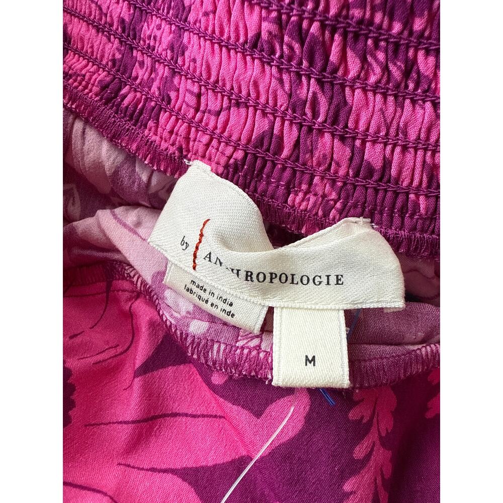 NEW! Anthropologie Tunic Floral Red Pink Sleep Set Top and Bottom Shorts size M - Picture 13 of 15